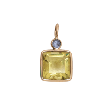 Square Charm - Tanzanite + Lemon Quartz — Charm + Chain Trunk Show