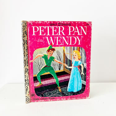 Peter Pan & Wendy, Vintage 1970s Little Golden Children's Book, Walt Disney, 1976 JM Barrie 