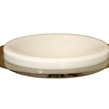 Contemporary Modern Decorative Large Glass & Chrome Decorative Charger Bowl 
