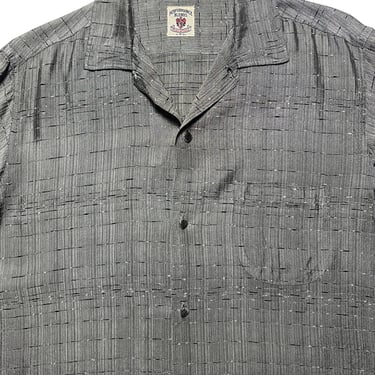 Vintage 1950s MACAFIELD Atomic Fleck Sport Shirt ~ M ~ Rockabilly / VLV / Hollywood ~ Rayon / Acetate 