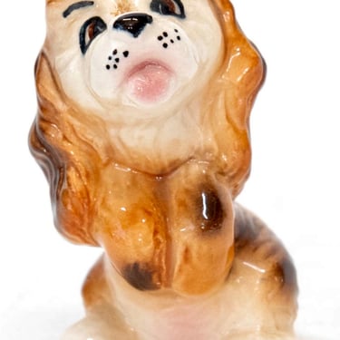 1950s Begging Spaniel Pup Figurine by Brad Keeler, California Pottery Vintage 3” 