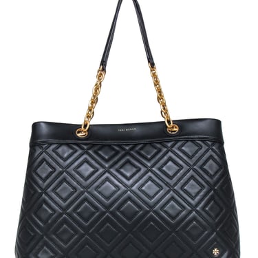 Tory Burch - Black Diamond Quilted Leather Handbag