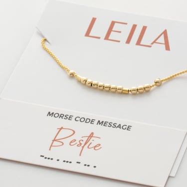 Bestie - Hidden Morse Code Message Bracelet, Friendship Bracelet, Bestie Bracelet, Best Friend or Sister Gift, Minimalist Beaded Bracelet 