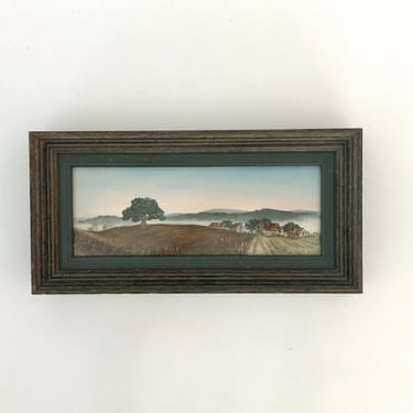 Farm Landcape Watercolor by Lucille Gooch- Framed 