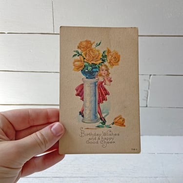 Vintage 1900's Victorian Birthday Wishes And Happy Good Cheer Postcard // Postcard Collector // Perfect Gift Active Restock requests: 0 