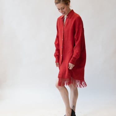 1990s Red Linen Dress | DKNY 