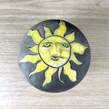 Raku pottery sun covered box by Shelley Weinstein - handmade art pottery 