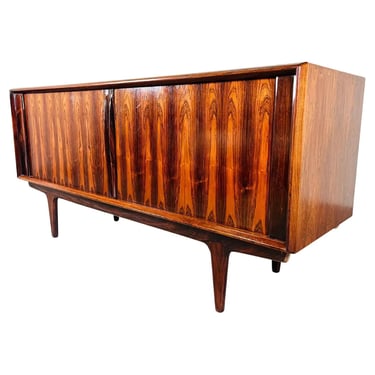 Danish Modern Bernhard Pedersen Rosewood Tambour Credenza Sideboard Buffet 