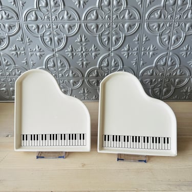 1980’s Shafford Ceramic  Set of 2 Grand Piano Appetizer/Dessert Plates 