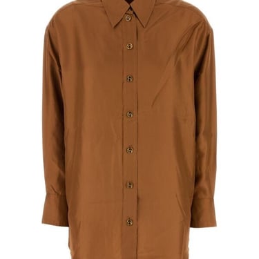 Zimmermann Woman Ochre Silk Illustration Shirt