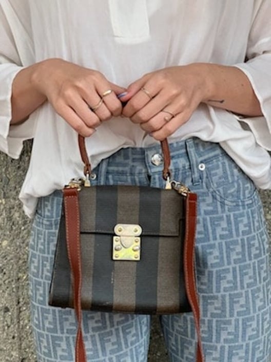 Vintage FENDI kelly bag style mini handbag in classic pecan stripes an –  eNdApPi ***where you can find your favorite designer  vintages..authentic, affordable, and lovable.