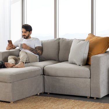 Transformer Couch 2 Seater L-Shaped Sectional with Ottoman