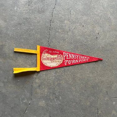 Vintage Pennsylvania Turnpike Felt Souvenir Pennant 