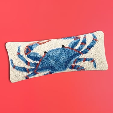 Blue Crab Hook Throw Pillow