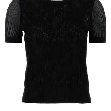 Blumarine Women Black Cotton Blend Sweater