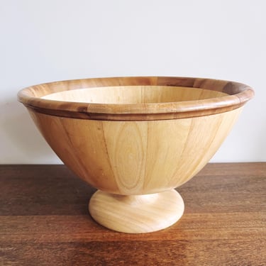 Vintage “Clay Art” Large Wooden Bowl - Made in Thailand 