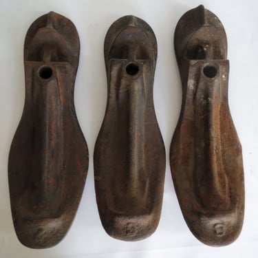 Cast Iron Cobblers Lot of 3 Shoe Molds Forms Primitive 