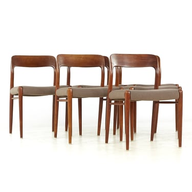 Niels Moller Mid Century Model 75 Teak Dining Chairs - Set of 6 - mcm 