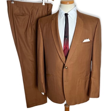 Vintage 1960s 2pc SHARKSKIN Suit ~ size 42 R ~ Jacket / Pants ~ Rockabilly / Mod / Atomic 