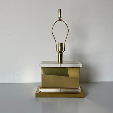 Vintage Brass and Lucite Table Lamp 