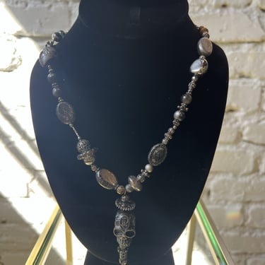 Jean Paul Gaultier skull stick karma necklace