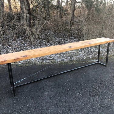 Large Reclaimed Wood Sofa Table / Console Table / Hall Table / Industrial Style / Welded Steel 