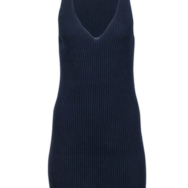Theory- Navy Ribbed Knit Mini Dress Sz P