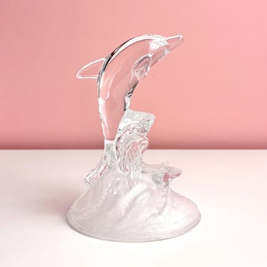 Crystal Dolphin on Wave Figure by Cristal D'arques 