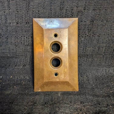 Brass Double Push Button Switch Cover 2.75 x 4.5