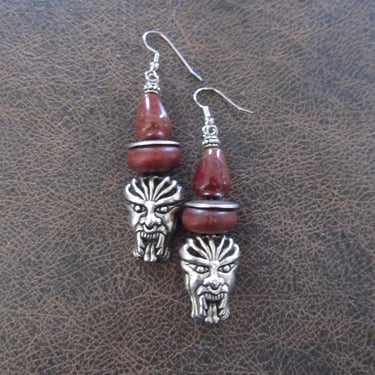 Tribal tiki mask earrings 2 