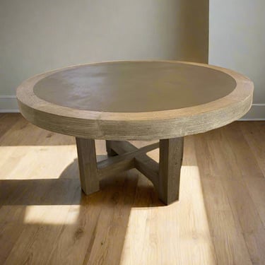 Restoration Hardware Ridgeline Concrete/Oak 60” Round Dining Table CH271-2