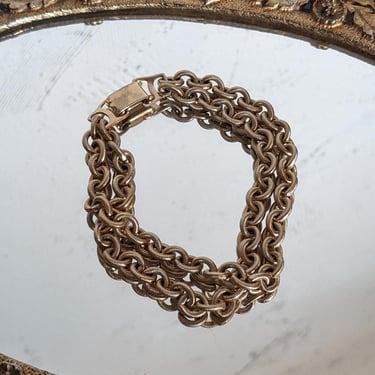 Vintage Gold Napier Double Chain Bracelet 