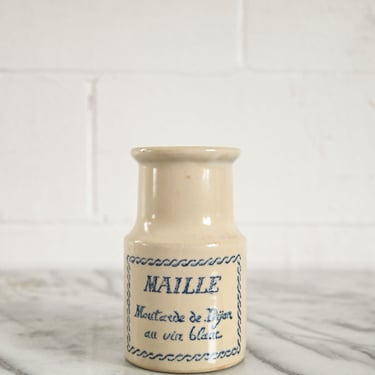 vintage french maille stoneware mustard jar