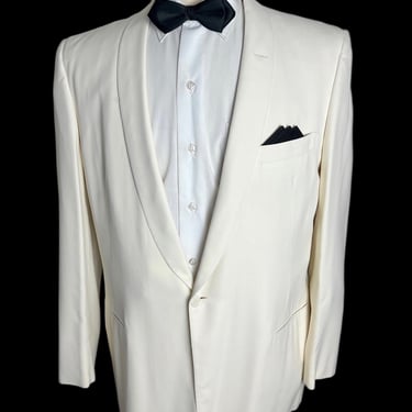 Vintage 1950s Palm Beach Style SHAWL COLLAR Jacket ~ 40 R ~ Blazer / Suit / Sport Coat ~ Dinner / Tux / Tuxedo 