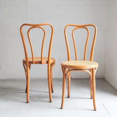 pair of vintage french bentwood bistro chairs