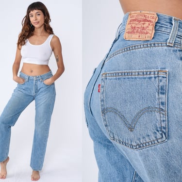 Y2K Levis 501 Jeans Mid Rise Jeans Straight Leg Retro Mom Jeans Denim Pants Levi Strauss Relaxed Boyfriend 501s Vintage 00s Medium 32 x 32 