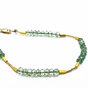 Mystic Green Quartz with Gold Bracelet