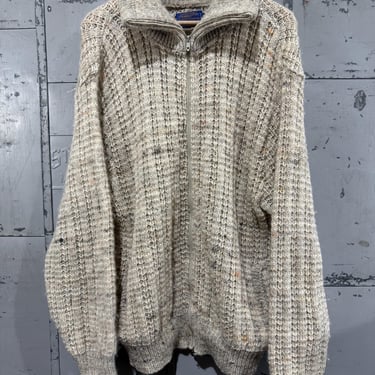 Vintage Pendleton Full Zip Wool Knit Sweater Chunky Winter Knitwear 