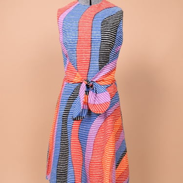 Primary Color Tie Front Dress By Geoffrey Beene, S