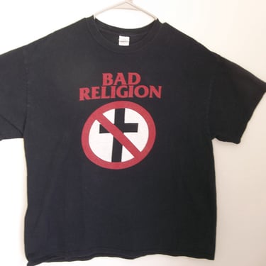 Vintage T-shirt Bad Religion 2000s sz XL Distressed Uneven Fading streetwear grunge tee Boxy 