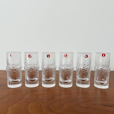 Vintage iittala of Finland Set of 6 Niva Shot Glasses by Tapio Wirkkala 