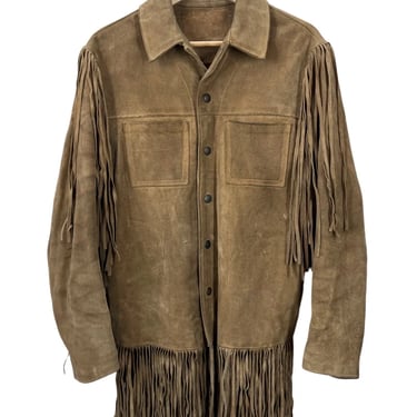 Vintage Ibex Brown Fringe Leather Jacket S/M Western Cowboy Rockabilly