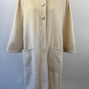 1980s Adele Simpson 3/4 Length Mohair Coat 