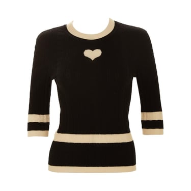 Chanel Black Heart Knit Top