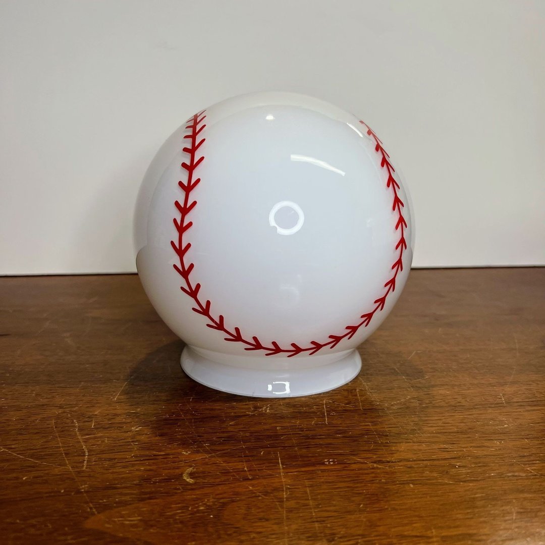 Vintage Glass Baseball Lamp Shade Globe Light Diffuser Milk Glass