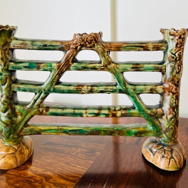 Majolica Spill Vase in the Form of Hunt Fence II