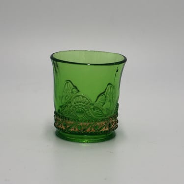 vintage green depression glass toothpick holder 