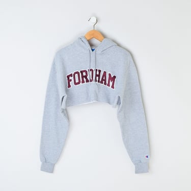 Vintage 90s Fordham Cropped Champion Hoodie - college sweatshirt, crop top, nineties - Women's M 