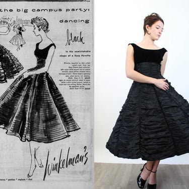 1950s 1954 documented SUZY PERETTE ruched dress xs | new fall 