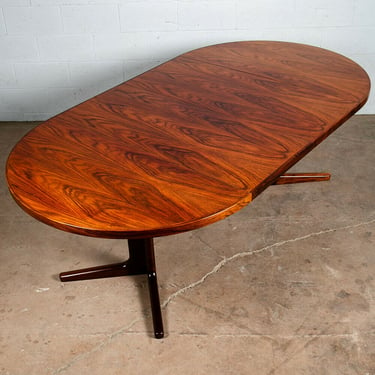 Mid Century Danish Modern Dining Table Oval Rosewood Extension x2 Vejle Stole NM